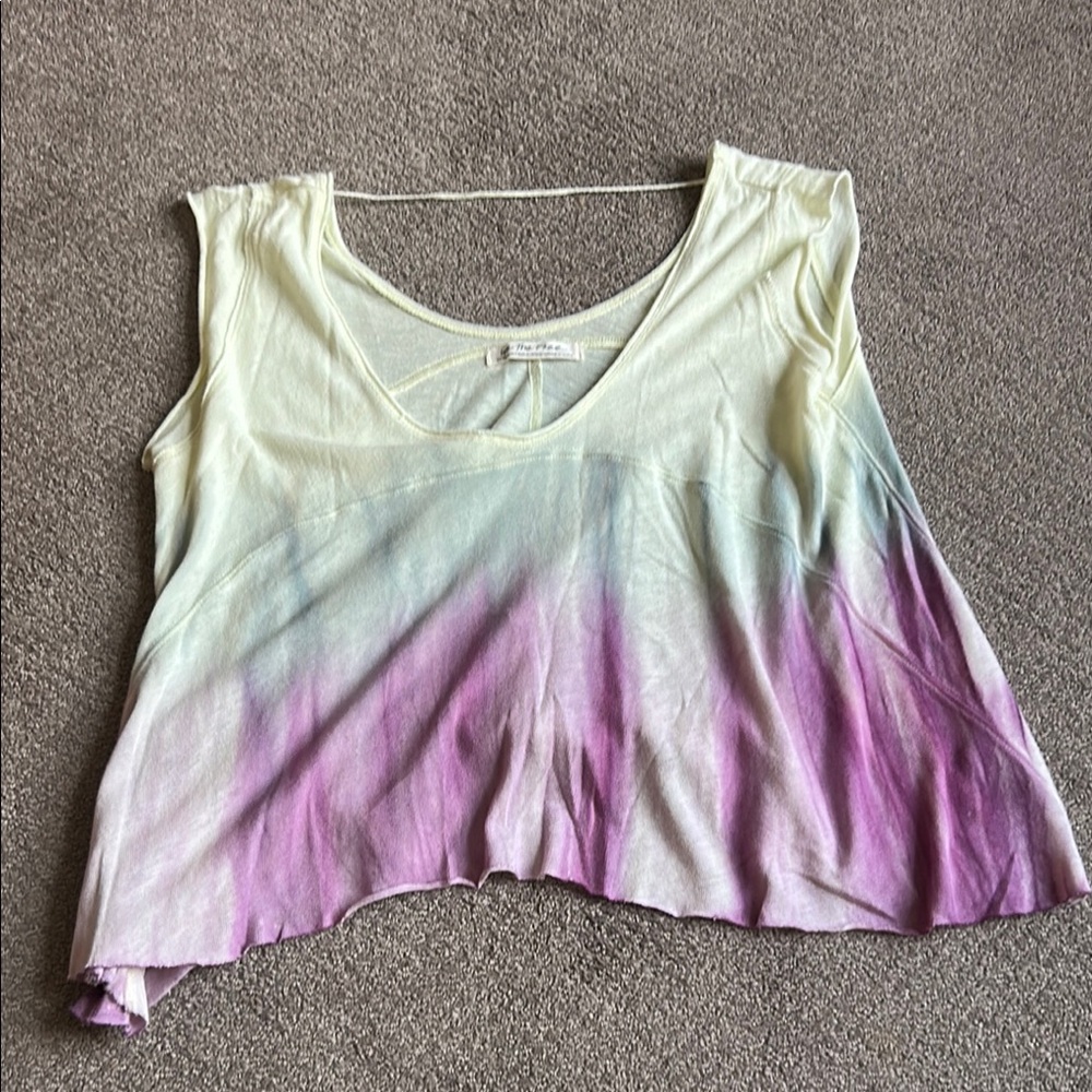 We The Free Pink and Purple Crop Tank Top